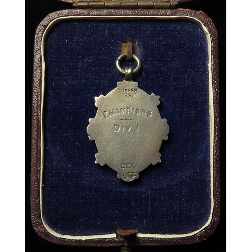 739 - Football Fob, enamelled, hallmarked silver 35x25mm, 9.18g: Leicester City, Football League 1928-29 /... 