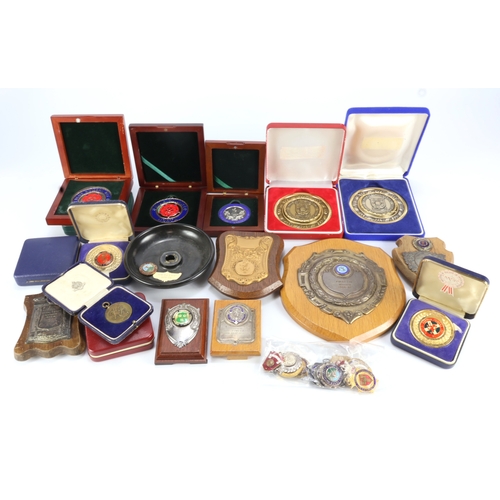 740 - Football Medals, Fobs, Plaques etc (29) allbase i.e. bronze/gilt, white metal etc.