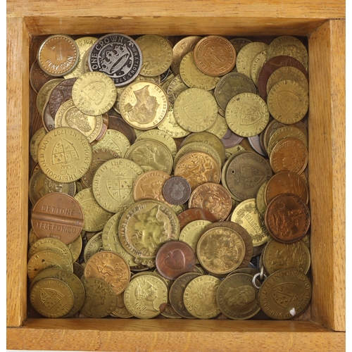 743 - GB & European counters, imitation guineas etc (221)