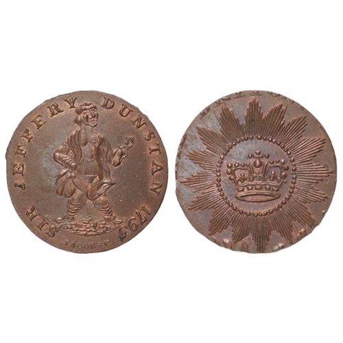 758 - Token, 18thC: Lambeth, London (formerly Surrey) copper Farthing: Sir Jeffery Dunstan ('Mayor of Garr... 
