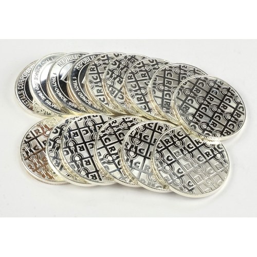 34 - Silver 1oz Rounds (15) all by the Republic Metals Corporation (RMC) These Silver rounds contain a fu... 