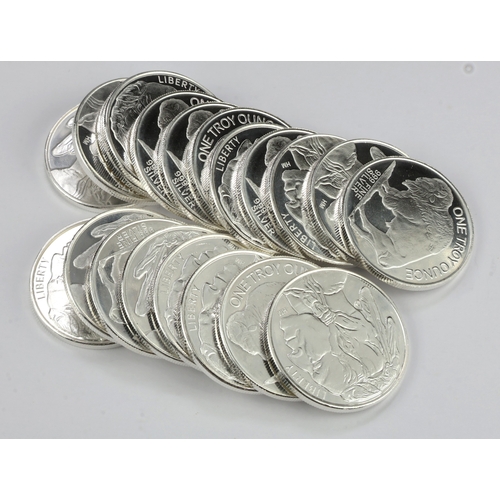 44 - Silvertowne 1oz rounds (20) 