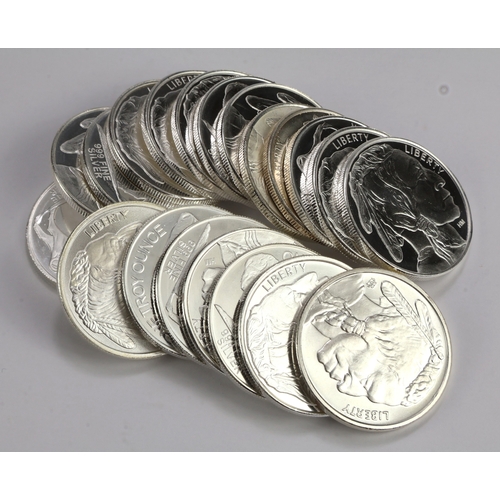 45 - Silvertowne 1oz rounds (20) 