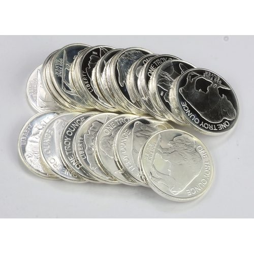 46 - Silvertowne 1oz rounds (20) 