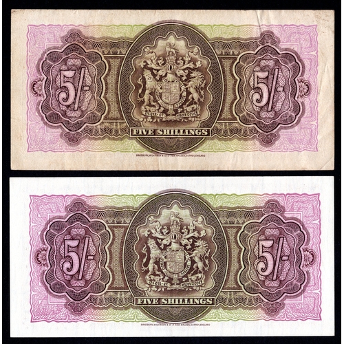 460 - Bermuda (2) 5 Shillings dated 17th February 1947, portrait King George VI at centre, signed Davidson... 