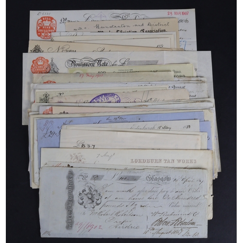 8 - Cheques (48), a variety of English bank cheques dating between 1811 and 1914, some interesting types... 
