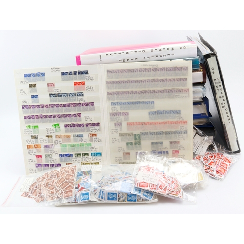 17 - GB - banana box of material in various files - to include Regional defins, Machin defins, stockbook ... 