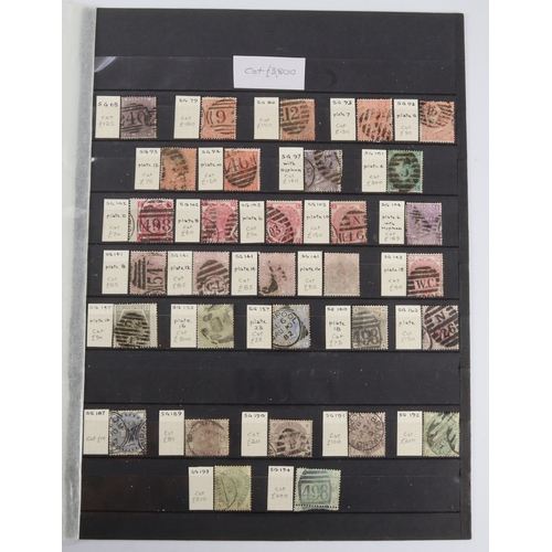 47 - GB - QV surface printed used collection on stock page, covering SG68 to 194, total cat £3800
