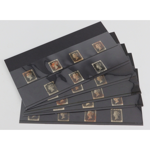 5 - GB - 1840 Penny Black collection, mostly 3 or 4 margin examples, and generally fine with very fine e... 