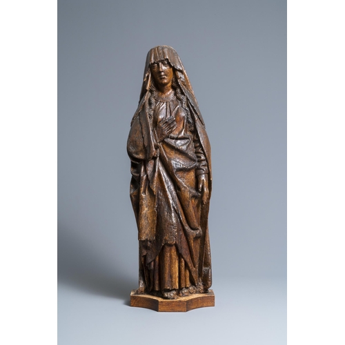 107 - A large oak figure of a Golgotha Madonna, 15th C.H.: 81 cm  Provenance: - The Davioud-Larminet colle... 