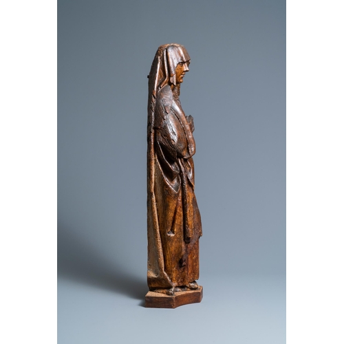 107 - A large oak figure of a Golgotha Madonna, 15th C.H.: 81 cm  Provenance: - The Davioud-Larminet colle... 