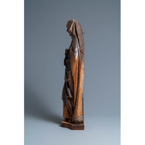 107 - A large oak figure of a Golgotha Madonna, 15th C.H.: 81 cm  Provenance: - The Davioud-Larminet colle... 