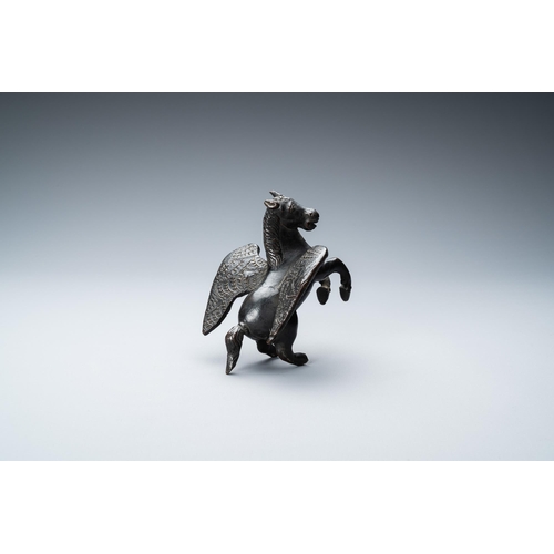 113 - A black-patinated bronze model of Pegasus, Italy, 16th C.L.: 12,5 cm - H.: 10 cm  Ref.: A very simil... 