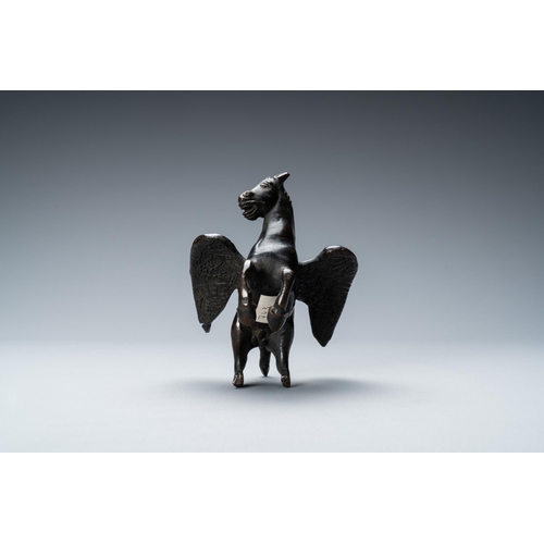 113 - A black-patinated bronze model of Pegasus, Italy, 16th C.L.: 12,5 cm - H.: 10 cm  Ref.: A very simil... 