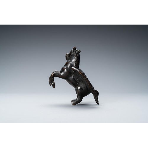 113 - A black-patinated bronze model of Pegasus, Italy, 16th C.L.: 12,5 cm - H.: 10 cm  Ref.: A very simil... 