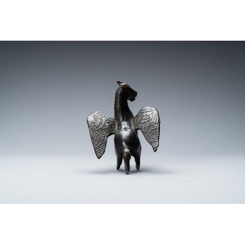 113 - A black-patinated bronze model of Pegasus, Italy, 16th C.L.: 12,5 cm - H.: 10 cm  Ref.: A very simil... 