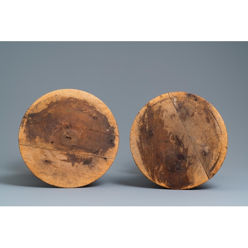 117 - A pair of patinated coniferous wood candle supports in the shape of kneeling Moors, Venice, Italy, 1... 