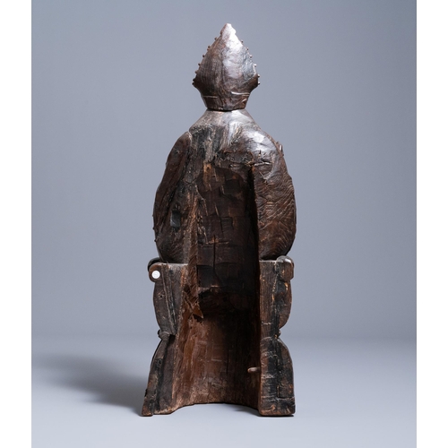 145 - An oak figure of a bishop, Brabant or Limburg region, Southern Netherlands, ca. 1530H.: 102,5 cm  Pr... 