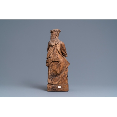 147 - An oak figure of the Pensive Christ, Flanders, early 16th C.H.: 51,5 cm  Provenance: - The Davioud-L... 