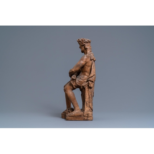 147 - An oak figure of the Pensive Christ, Flanders, early 16th C.H.: 51,5 cm  Provenance: - The Davioud-L... 