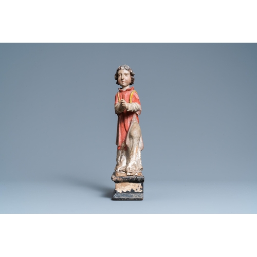 165 - A polychromed wooden figure of a kneeling praying angel, ca. 1500H.: 42 cm  Provenance: - The Daviou... 