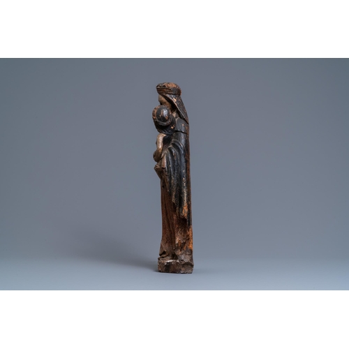 168 - A large polychromed oak figure of a Madonna with child, 1st half 16th C.H.: 60 cm  Provenance: - The... 