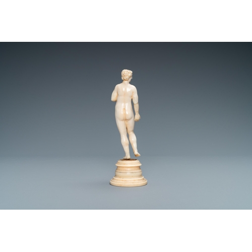 183 - An ivory figure of Venus, Dieppe, France, 19th C.Lot subject to CITES-regulations. Available for sal... 