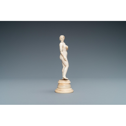 183 - An ivory figure of Venus, Dieppe, France, 19th C.Lot subject to CITES-regulations. Available for sal... 