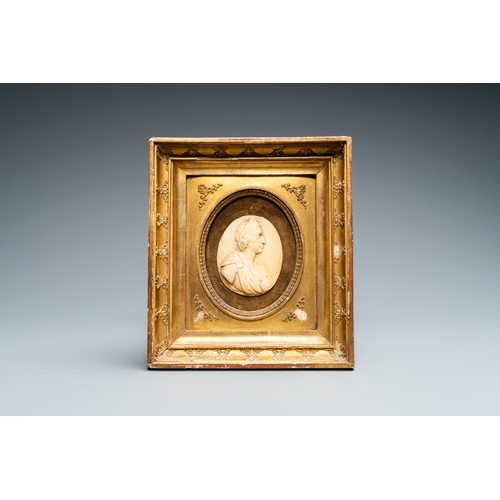 187 - An ivory profile bust of a Roman emperor, 18th C.Lot subject to CITES-regulations. Available for sal... 