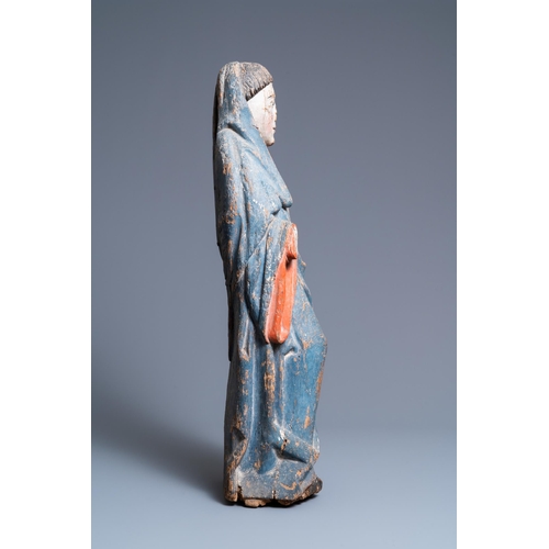 188 - A polychromed oak figure of a monk, 2nd half 15th C.H.: 76 cm  Provenance: - The Davioud-Larminet co... 