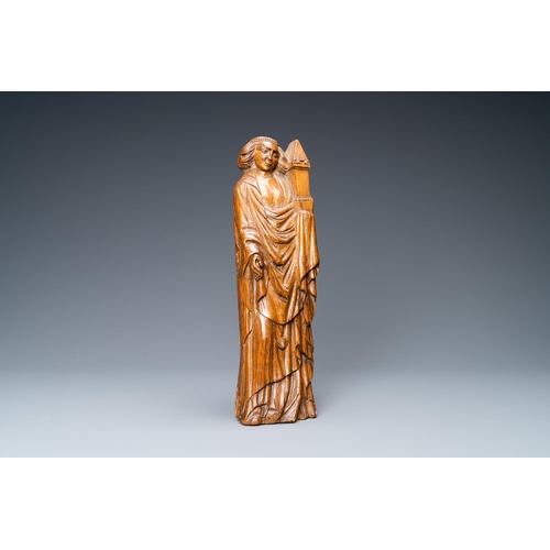 191 - An oak figure of Saint Barbara, ca. 1500H.: 32,5 cm  Condition: Recarved.  Provenance: - The Davioud... 