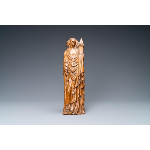 191 - An oak figure of Saint Barbara, ca. 1500H.: 32,5 cm  Condition: Recarved.  Provenance: - The Davioud... 