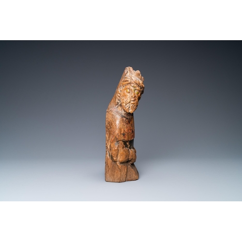 192 - An oak figure of a prophet with traces of polychromy, 16th C.H.: 31 cm  Provenance: - The Davioud-La... 