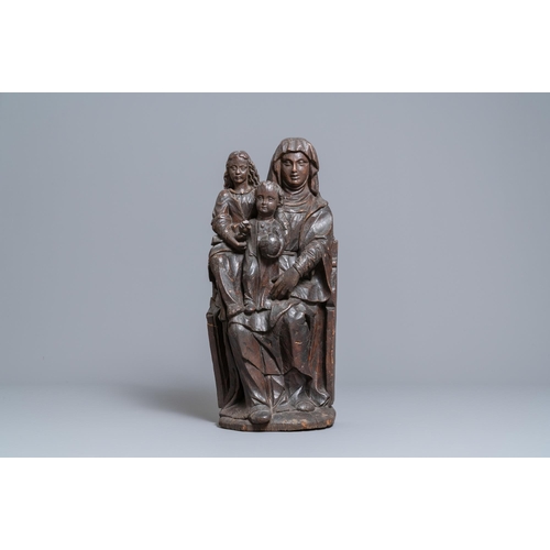 193 - An oak Saint Anne Trinity group, ca. 1540H.: 63 cm  Provenance: - The Davioud-Larminet collection, L... 