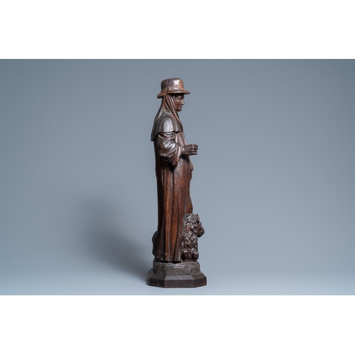 195 - An oak figure of Saint Jerome, 16th C.H.: 68 cm  Provenance: - The Davioud-Larminet collection, Lill... 