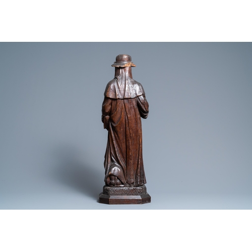 195 - An oak figure of Saint Jerome, 16th C.H.: 68 cm  Provenance: - The Davioud-Larminet collection, Lill... 