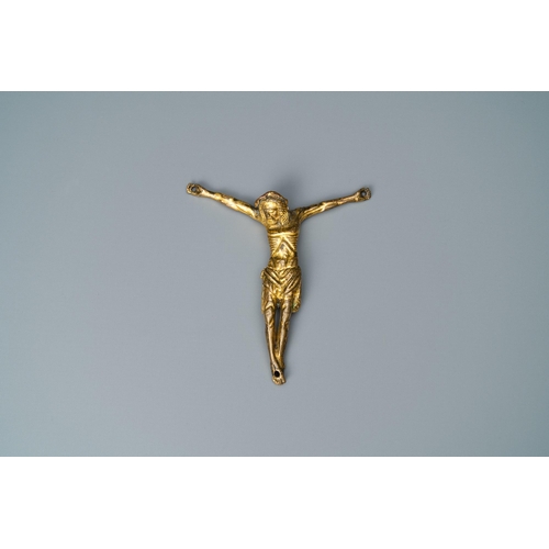 32 - A gilt-bronze Corpus Christi, Italy or Spain, 14th C.H.: 12,5 cm - L.: 12,5 cm  Provenance: - The Da... 