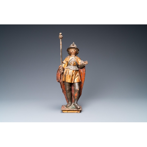 39 - A polychromed and gilded wood figure of Saint Georges, Southern Germany, 1st quarter 17th C.H.: 36 c... 