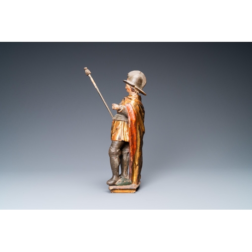 39 - A polychromed and gilded wood figure of Saint Georges, Southern Germany, 1st quarter 17th C.H.: 36 c... 