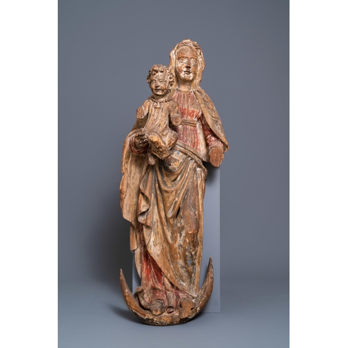 41 - A large polychromed limewood figure of a Madonna with child, Germany, 15th C.H.: 121 cm  Provenance:... 