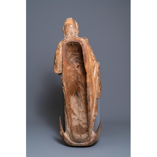 41 - A large polychromed limewood figure of a Madonna with child, Germany, 15th C.H.: 121 cm  Provenance:... 