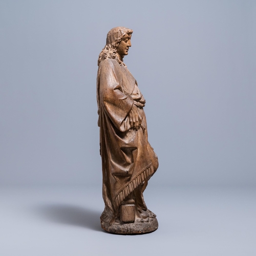 49 - An oak figure of an angel holding the Instruments of the Passion, Germany or Mosan region, 16th C.H.... 