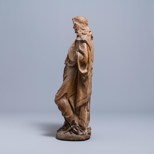 49 - An oak figure of an angel holding the Instruments of the Passion, Germany or Mosan region, 16th C.H.... 