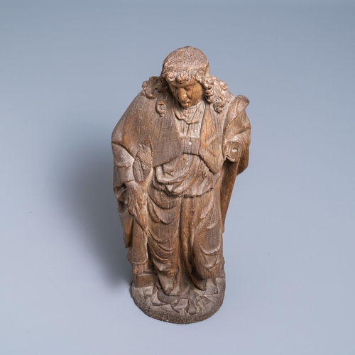 49 - An oak figure of an angel holding the Instruments of the Passion, Germany or Mosan region, 16th C.H.... 