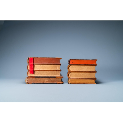 524 - Four trompe-l'oeil storage boxes made from old book covers, France, 20th C.Dim.: 38 x 26 x 18,5 cm (... 