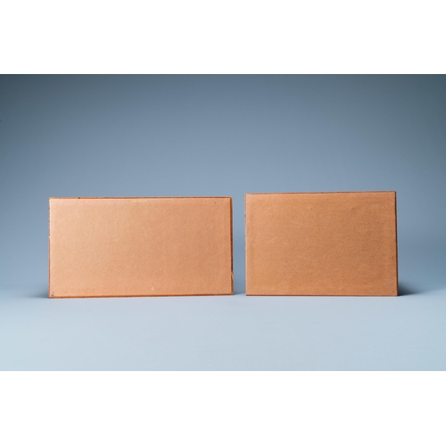 524 - Four trompe-l'oeil storage boxes made from old book covers, France, 20th C.Dim.: 38 x 26 x 18,5 cm (... 