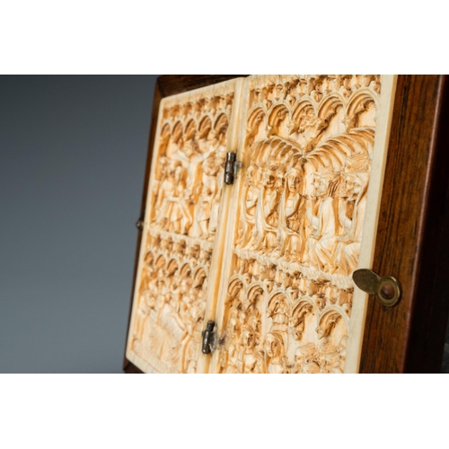 58 - An ivory diptych, Germany, 14th C.Lot subject to CITES-regulations. Available for sale in the Europe... 