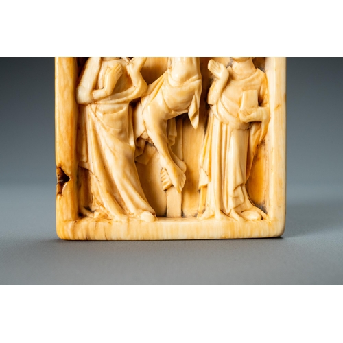 59 - The right panel of an ivory 'Crucifixion' diptych, probably Paris, 14th C.Lot subject to CITES-regul... 