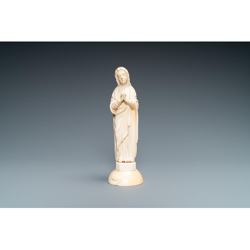 62 - An ivory figure of a Madonna, probably Dieppe, France, 19th C.Lot subject to CITES-regulations. Avai... 