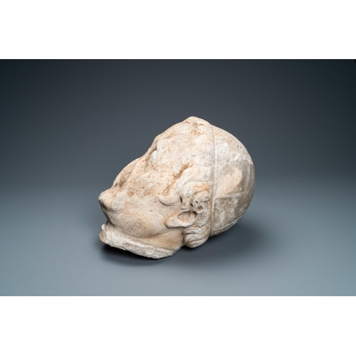 72 - A large marble head of a prelate, Italy, 17th C.Dim.: ca. 37 x 27 x 24,5 cm  Provenance: - The Davio... 